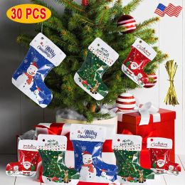 30PCS Christmas Ziplock With Ties Assorted Sizes Stocking Wrapping Bag