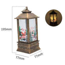 Christmas Flame Storm Lantern Elderly Decoration LED Luminous Ornaments Candlestick Lamp