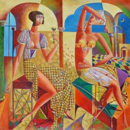 Cubism Two Women Gallery Wrap