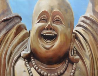 Laughter Buddha Monocolor Gallery Wrap