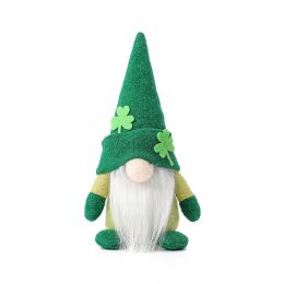 Irish Trick Day Green Hat Doll No Face Old Man Green Leaf Holiday Decorations