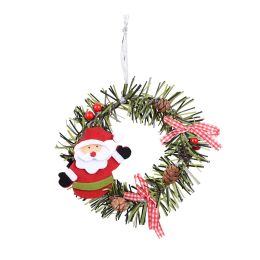 Christmas Wreath Pendant Snowman Elk Round PVC Pendant