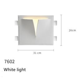 Minimalist Recessed Living Room Wall Sconce Plaster Without Frame