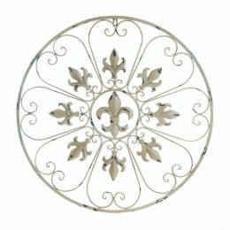 Accent Plus Distressed-Look Fleur de Lis Wall Decor