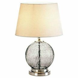 Accent Plus Gray Cracked-Glass Sphere Table Lamp