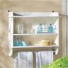 Accent Plus White Slatted Bathroom Wall Shelf