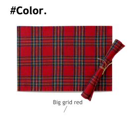 Christmas Series New Year Cloth Plaid Table Flag Insulation Pad