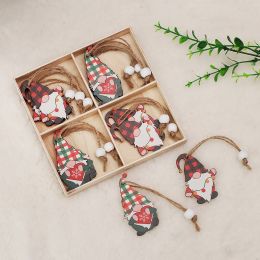 Christmas Faceless Doll Wooden Pendant Decoration Set