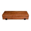 45 Inch Vesavi Handcrafted Rectangular Acacia Wood Coffee Table; Industrial Metal Sled Base; Brown and Black