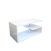 LED Coffee Table for Living Room; Modern Coffee Table; High Gloss White Finish Centre Sofa Table; S-Shaped Open Storage Shelf (39.3"L x 19.5"W x 18.1"