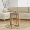 Coffee Table Gray 16.1"x16.1"x19.1" Engineered Wood&Solid Wood Pine