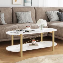 Coffee Table White 43.3"x18.9"x15.7" Engineered Wood