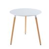 31.5"White Table Mid-century Dining Table for 2-4 people With Round Mdf Table Top; Pedestal Dining Table; End Table Leisure Coffee Table wood leg