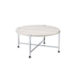 Brecon Coffee Table; White Oak &amp;Chrome 83210