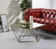 Fogya Coffee Table; Mirrored &amp; Champagne Gold Finish 86055