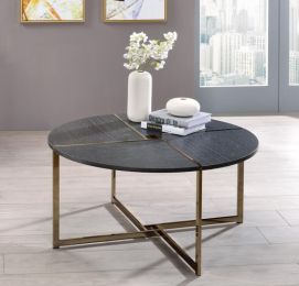 Bromia Coffee Table; Black &amp; Champagne 83005