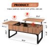 Wood Lift Top Coffee Table with Hidden Storage Compartment; Side Drawer and Metal Frame; Lift Tabletop Dining Table for Home; Living Room; Office