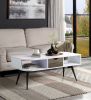 Halima Coffee Table; White &amp; Black Finish LV00322