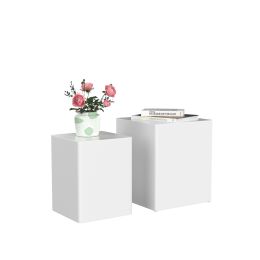 Upgrade MDF Nesting table/side table/coffee table/end table for living room; office; bedroom White; set of 2