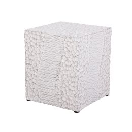 Outdoor Faux Wood Stump Side Table Coffee Table; Side table ; End Table Accent table Square White