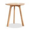 Round End Table- Small End Table Side Table Coffee Table Bedside Table Night Stand for Living Room Bedroom & Balcony; 100% Natural Solid Oak Wood Easy