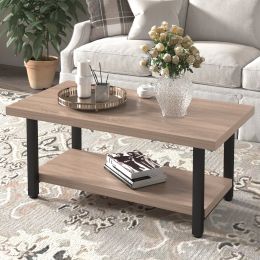 coffee table wooden steel light brown