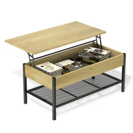 Wood Lift-Top Storage Coffee Table with Hidden Storage Compartment; 41.7*19.7*18.5inch; for Living Room Office Reception Room