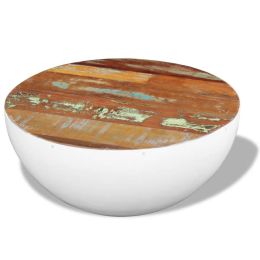 vidaXL Bowl Shaped Coffee Table Solid Reclaimed Wood 23.6"x23.6"x11.8"