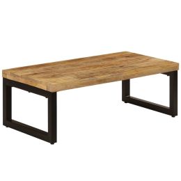 vidaXL Coffee Table 39.4"x19.7"x13.8" Solid Mango Wood and Steel