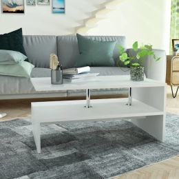 vidaXL Coffee Table Engineered Wood 35.4"x23.2"x16.5" White