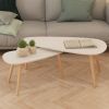 vidaXL Coffee Table Set 2 Pieces Solid Pinewood White