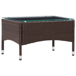 vidaXL Coffee Table Brown 23.6"x15.7"x14.2" Poly Rattan