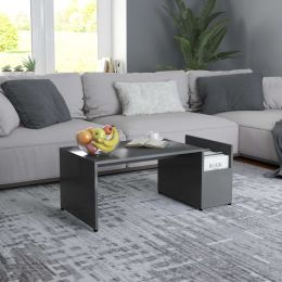 vidaXL Coffee Table Gray 35.4"x17.7"x13.8" Engineered Wood