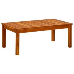 vidaXL Patio Coffee Table 35.4"x19.7"x14.2" Solid Acacia Wood