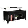 Lift Top Coffee Table Modern Furniture Hidden Compartment and Lift Tablet Black