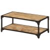 vidaXL Coffee Table 35.4"x17.7"x13.8" Solid Rough Mango Wood