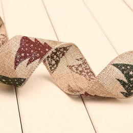 Christmas Printed Polka Dot Linen Webbing Decoration