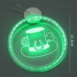 Holiday Decoration LED Green Hat Clover 3D Color Lamp