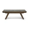 Ledger Outdoor Wooden Coffee Table; Gray Finish