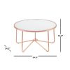 Alivia Coffee Table in Rose Gold & Frosted Glass