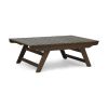 Ledger Outdoor Wooden Coffee Table; Gray Finish