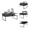 Squire 1-Shelf Lift Top Coffee Table Carbon Espresso and Onyx