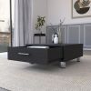 Lombard 1-Drawer Rectangle Coffee Table Black Wengue