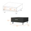 Lombard 1-Drawer Rectangle Coffee Table Black Wengue