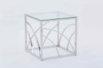 Glass End Table Gold Small Coffee Table Sofa Table