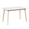 47.2" Modern Dining Table; Solid Wood Dining Table Leisure Coffee Tea Table; white