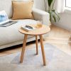 Round End Table- Small End Table Side Table Coffee Table Bedside Table Night Stand for Living Room Bedroom & Balcony; 100% Natural Solid Oak Wood Easy