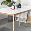 47.2" Modern Dining Table; Solid Wood Dining Table Leisure Coffee Tea Table; white