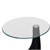 vidaXL Coffee Table with Round Glass Top High Gloss Black