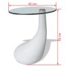 vidaXL Coffee Table with Round Glass Top High Gloss White